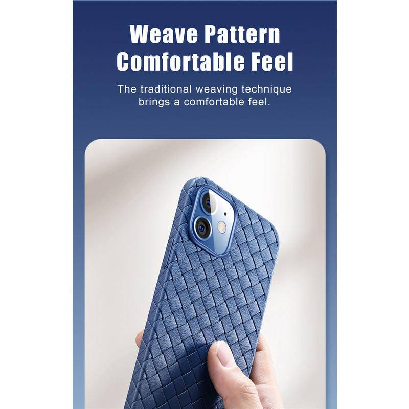 IPHONE Casing Ponsel TPU Kulit Ultra-Tipis Bernapas Mewah Untuk iPhone12 11 Pro Max Braided Mesh Soft Cover Untuk iPhone12 iPhone11 iPhone11ProMAX iPhone12ProMAX