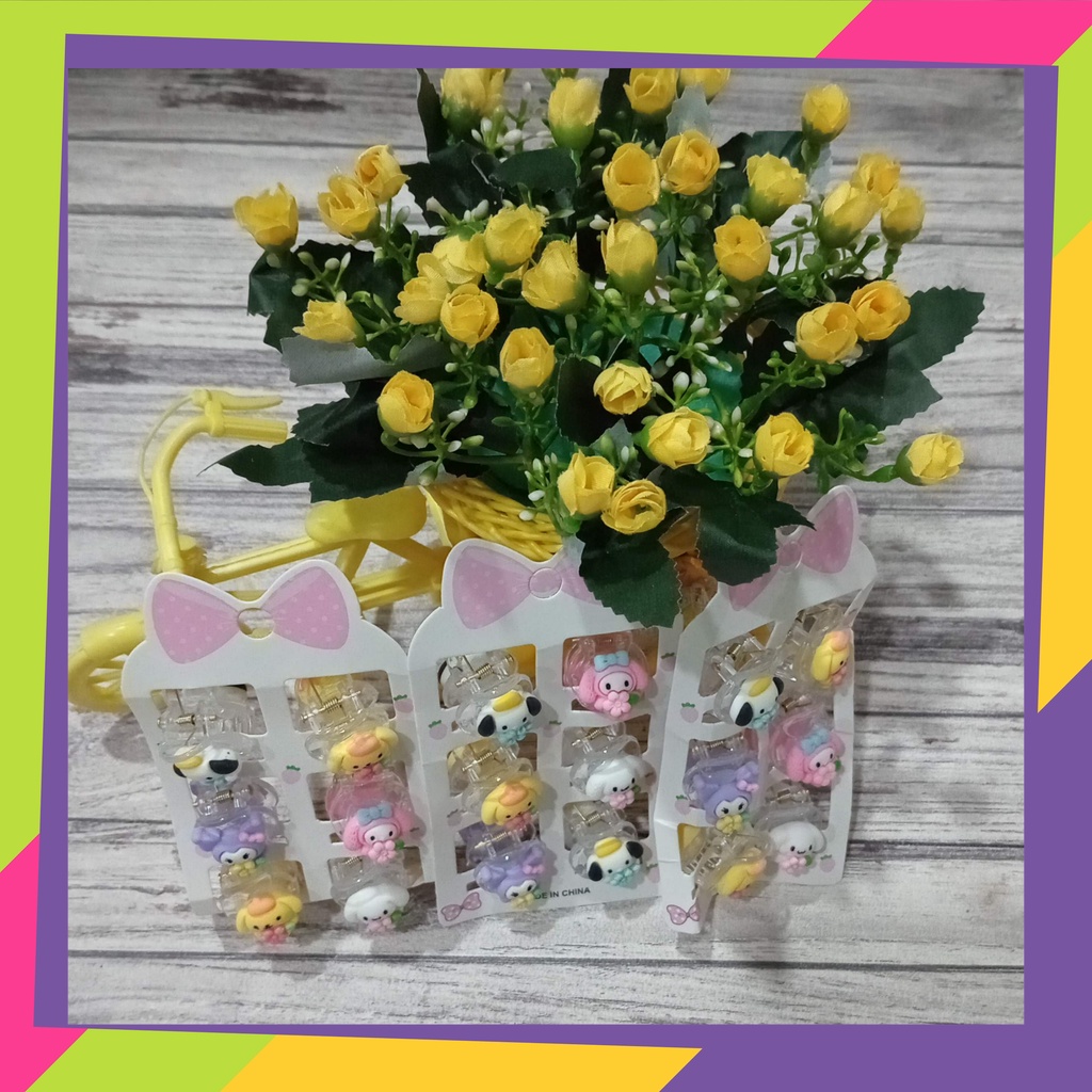 5094 / Paket usaha jepit rambut sanrio lucu / Jedai rambut anak ala korea [ isi 6pcs &amp; 3pcs ]