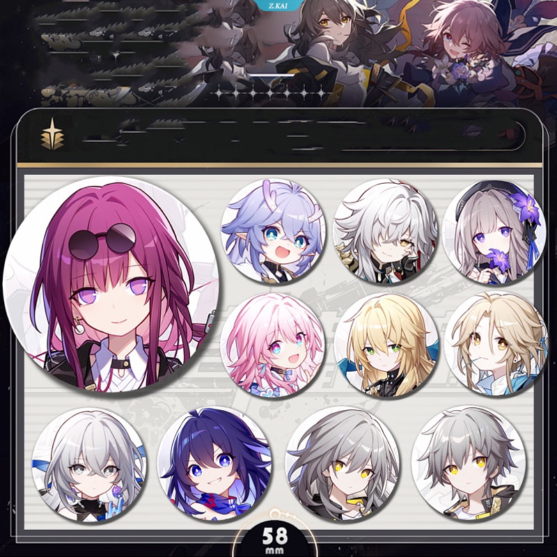 Anime Lencana Honkai Bintang Rel Bilah Kafka Silver Serigala Bailu Fu Xuan Yukong Aksesoris Untuk Pakaian Ransel Lencana Logam Dekorasi Hadiah [ZK]