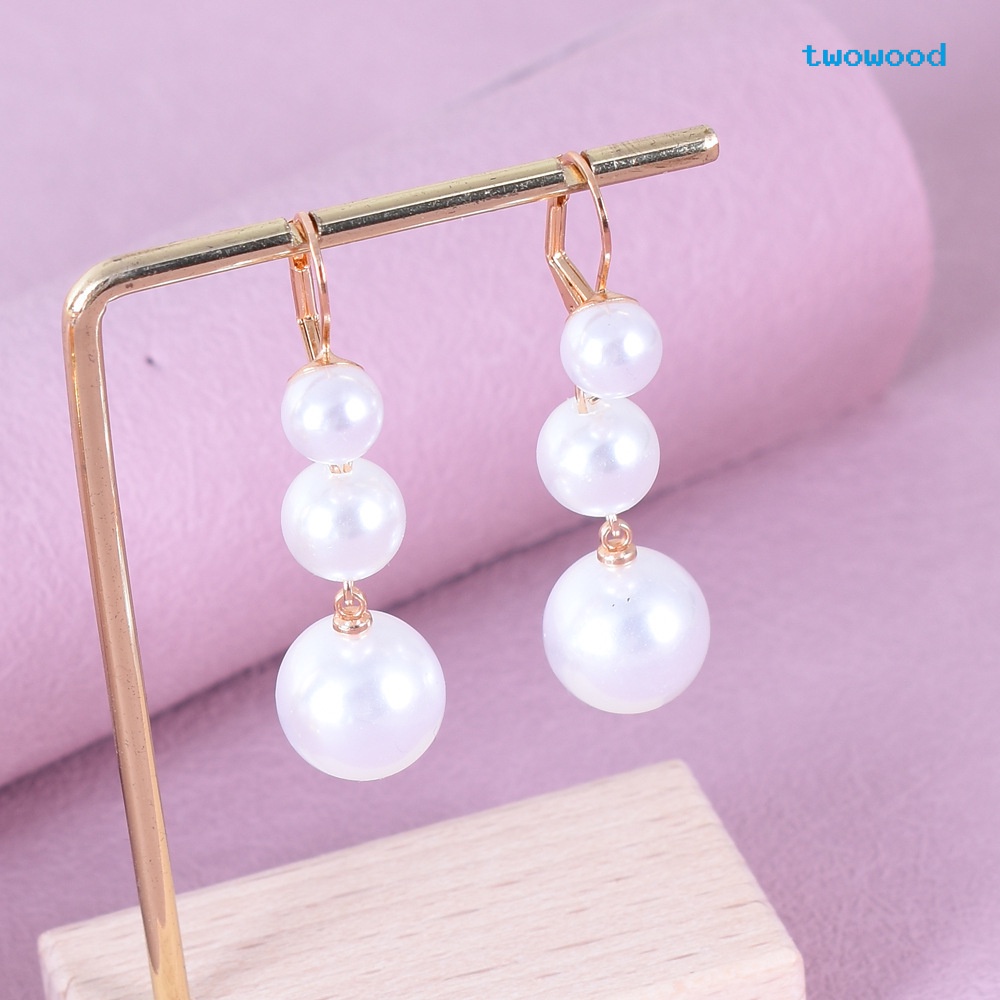 Twowood Retro French Ball Pearl Earrings Femininitas Rumbai Panjang Selebriti Internet Mode Earrings Earrings