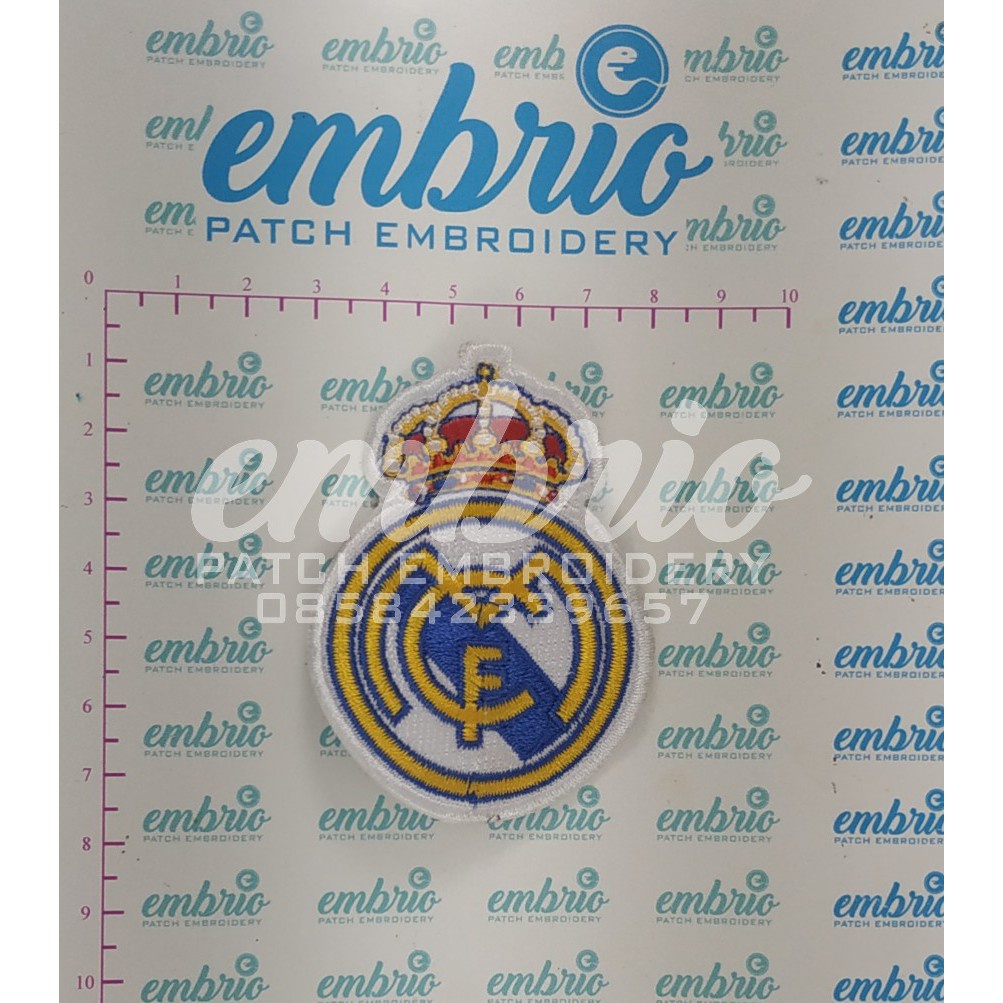 Bordir LA-010 PATCH BORDIR LOGO REAL MADRID EMBLEM SEPAK BOLA LIGA SPANYOL EMBLEM LA LIGA EMBLEM BOR