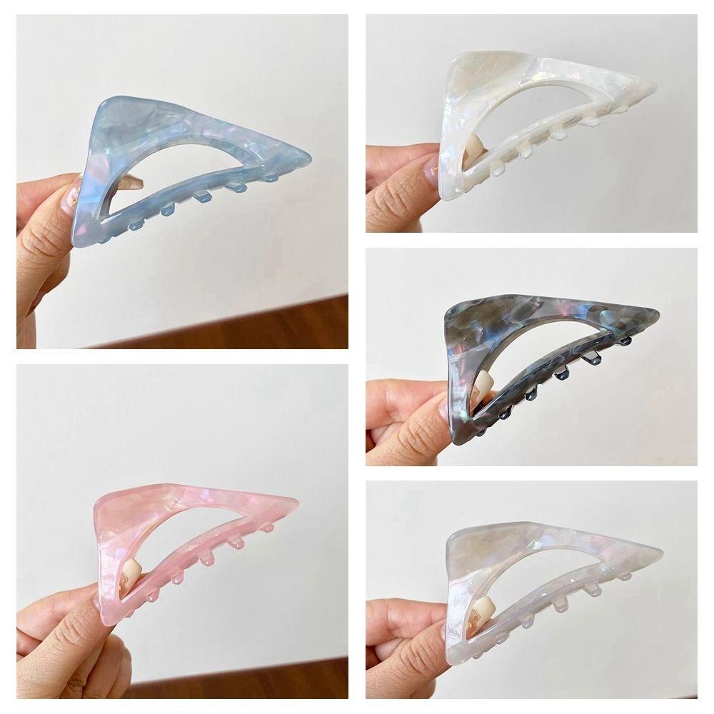 AUGUSTINA Hair Clip, Acetic Acid Hair Claw, Jepit Rambut Bentuk Geometri Asetat Segitiga Manis Untuk Gaya Korea