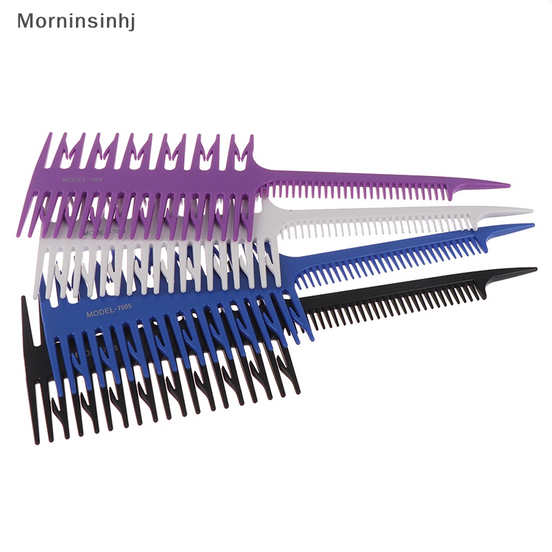 Mornin Fishbone Art Highlighg Comb Sisir Sikat Pewarna Rambut Gigi Tiga Sisi Runcing id