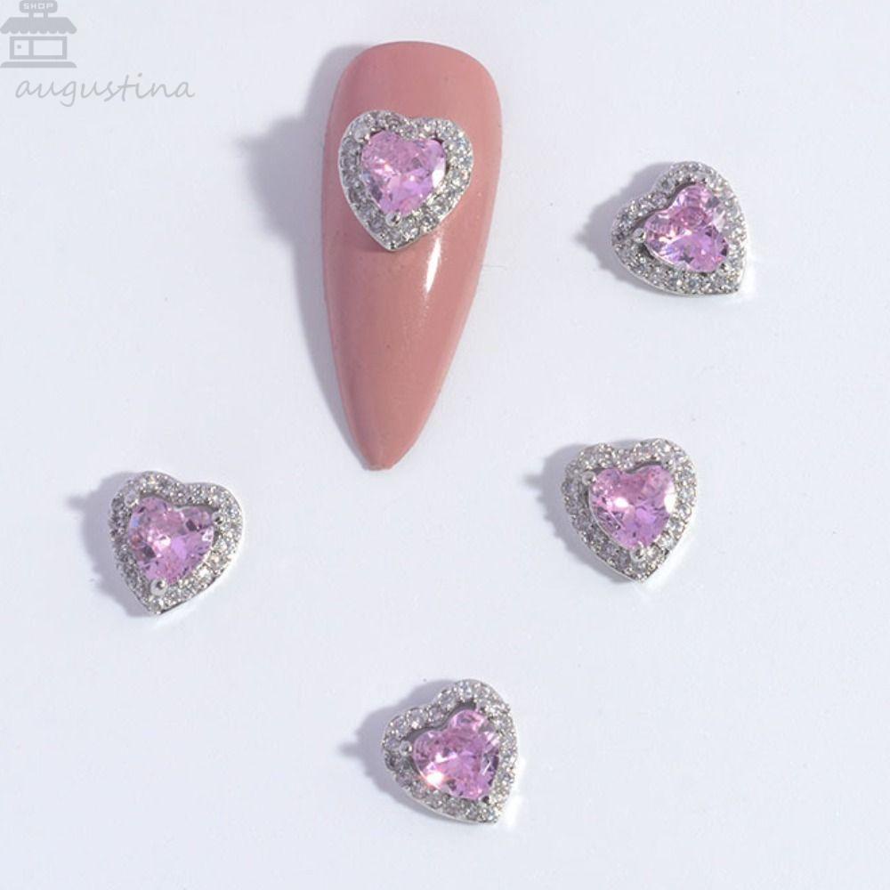 AUGUSTINA Dekorasi Nail Art Agustina Mewah 1pc Love Hati Cincin Kuku Ikatan Simpul Hiasan Kuku