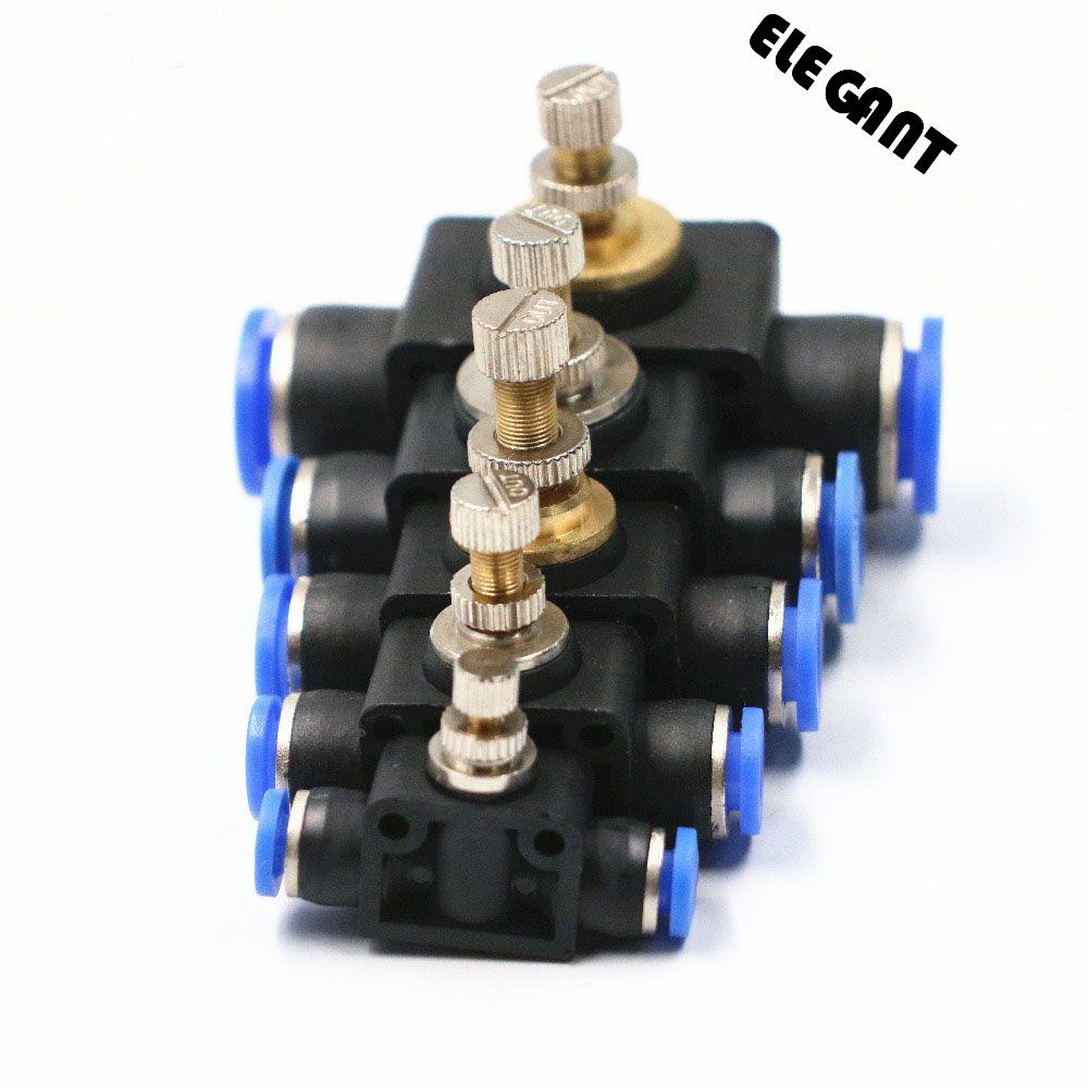 【 ELEGANT 】 Throttle Valve Push In Selang Air Adjust Valve Konektor Fitting Aliran Udara Pneumatic Valve