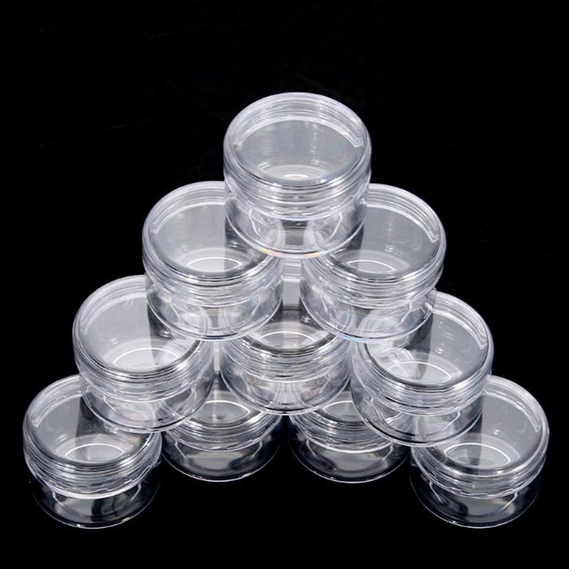 (drea) 10x Clear Makeup Kosmetik Kosong Jar Eyeshadow Botol Wadah Krim Wajah  //