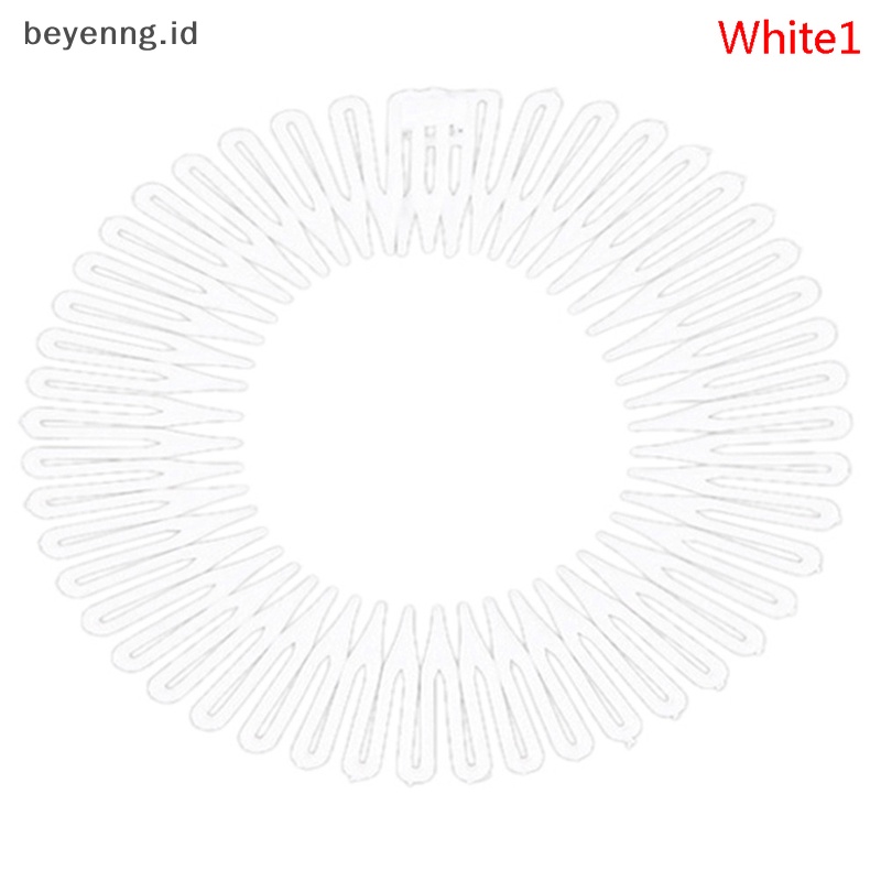 Beyen Wanita Plastik Lingkaran Penuh Stretch Diamond Flexible Sisir Gigi Bando Hair Band ID