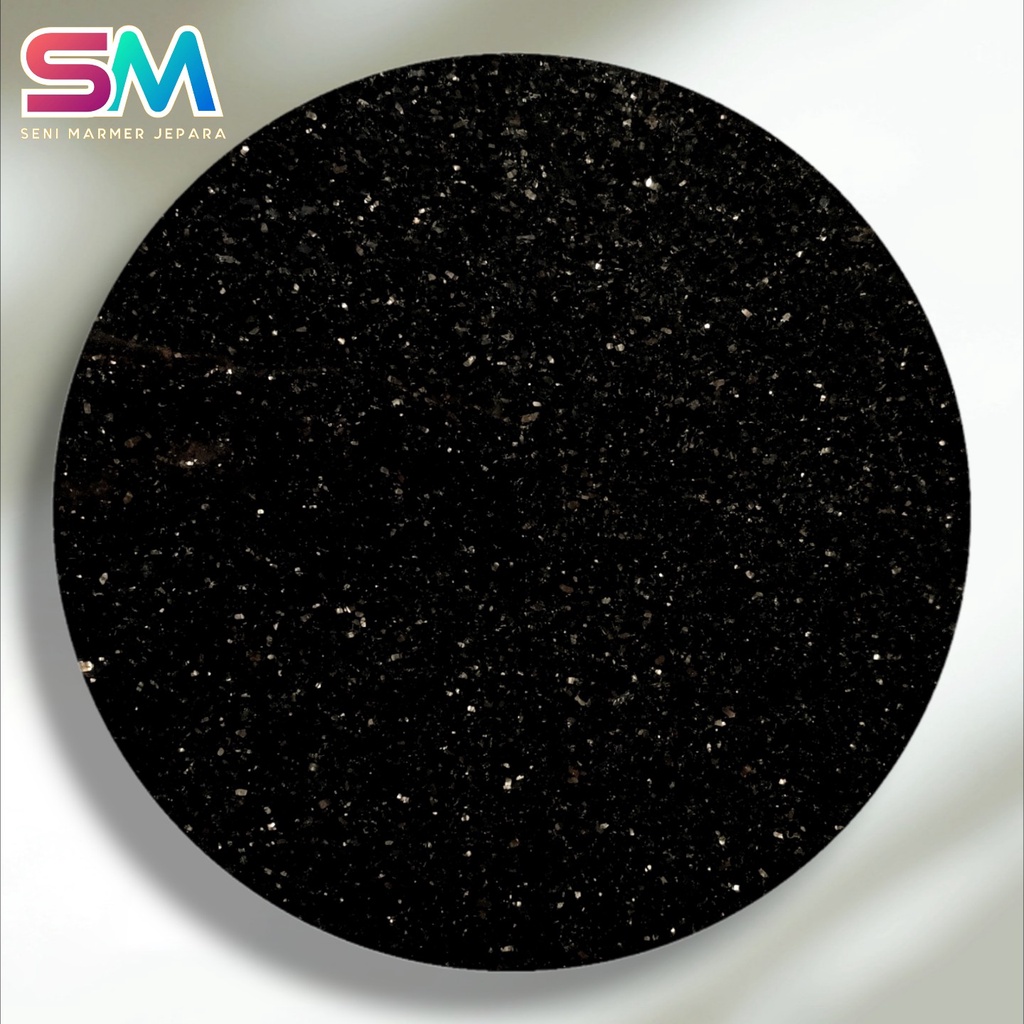 Top Table Meja Granite Golden Galaxy Bulat Minimalis