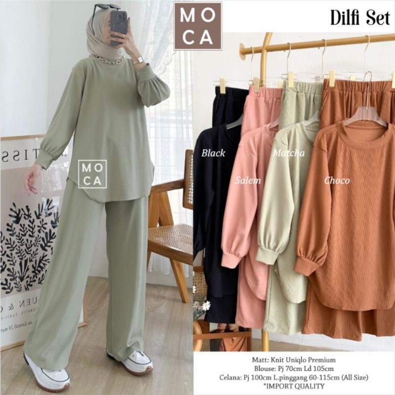 DILFI SET Celana ORI MOCA | Ld105 Knit Uniqlo Premium