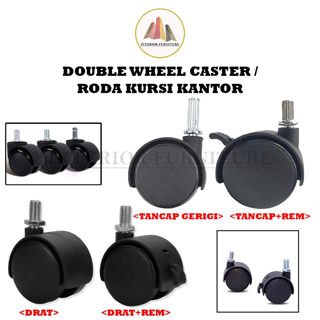 Roda Kasur/Roda Kantor Roda Kursi Kantor 1,5 INCH