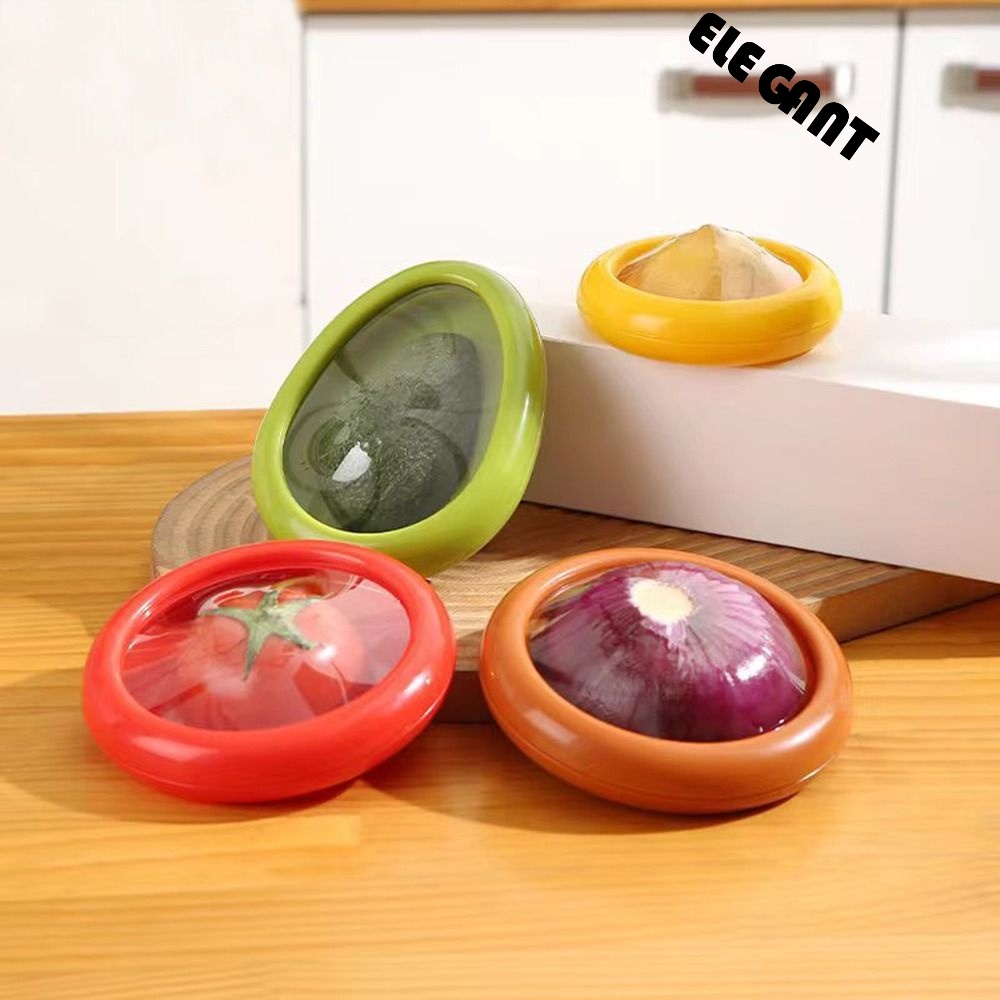 【 ELEGANT 】 Kotak Penyimpanan Plastik Transparan Lemon Tomat Reusable Onion Avocado Untuk Kulkas Wadah Sayur