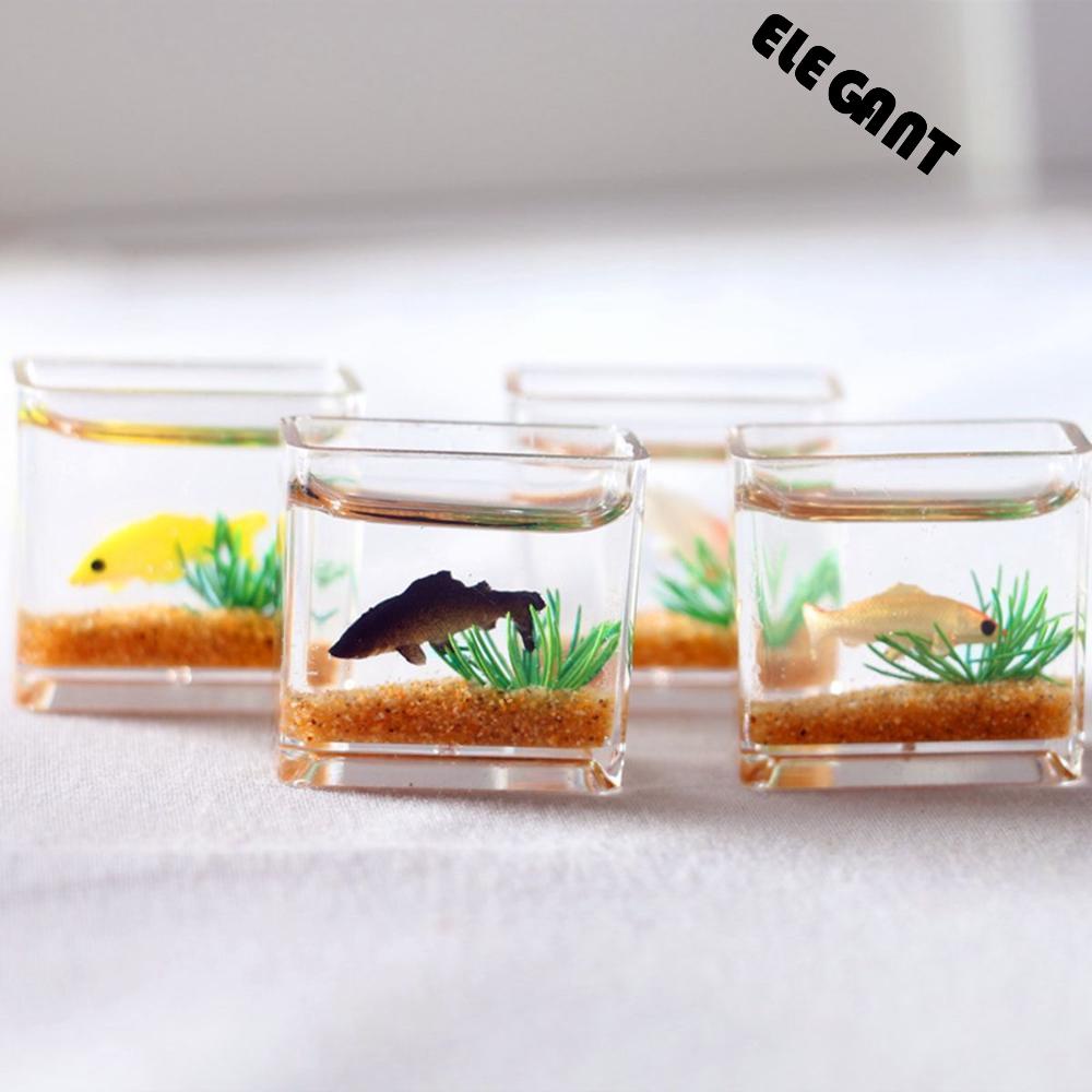 【 ELEGANT 】 Fish Tank Lucu Artificial Mini Kaca Miniatur