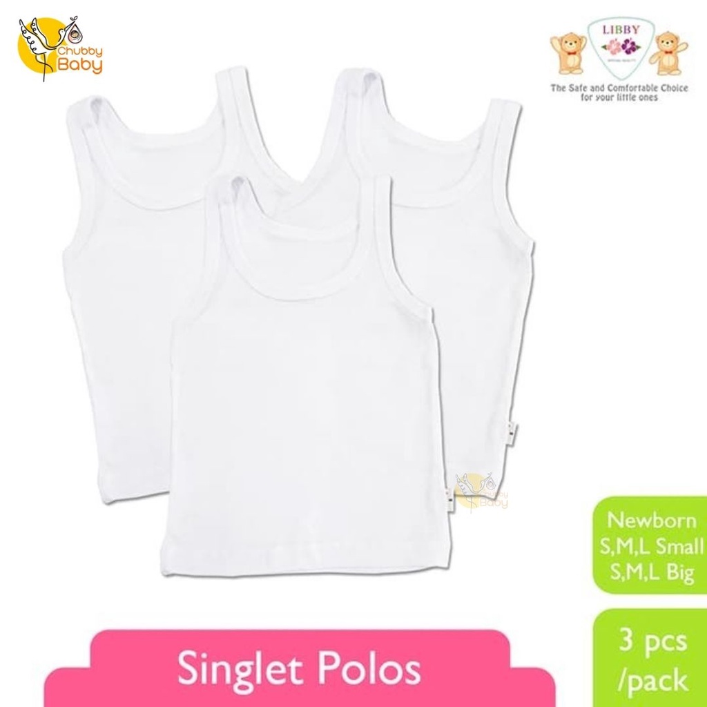 Libby Baby - Singlet Kaos Dalam Polos Putih 3pcs