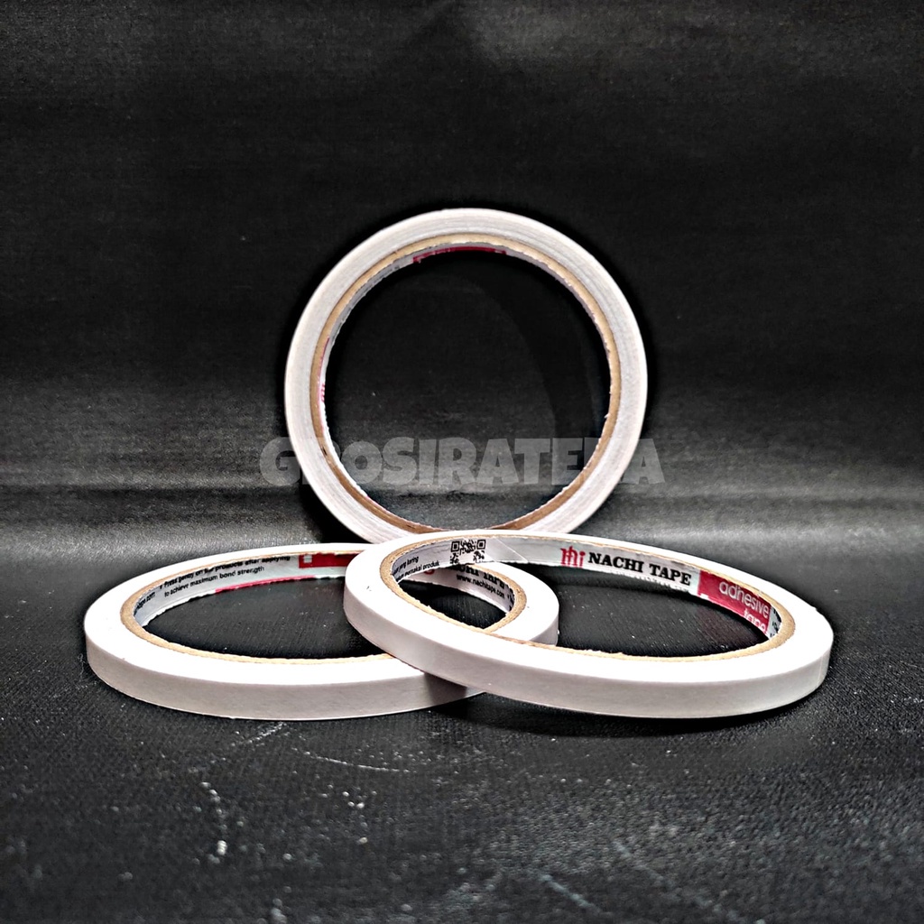 

Double Tape, Isolasi Bolak - Balik 6mm x 10 Yard 0.25 Inchi Nachi