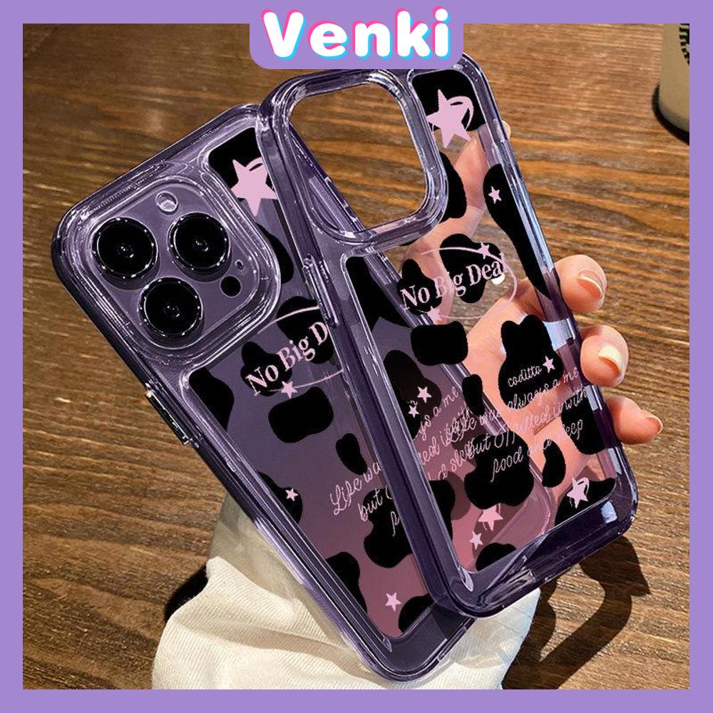 VENKI - Untuk iPhone 11 Case Clear Hard Space Phone Case Airbag Shockproof Protection Camera Simple Cute Strawberry Stars Kompatibel dengan iPhone 14 13 Pro Max iPhone 12 Pro Max XR