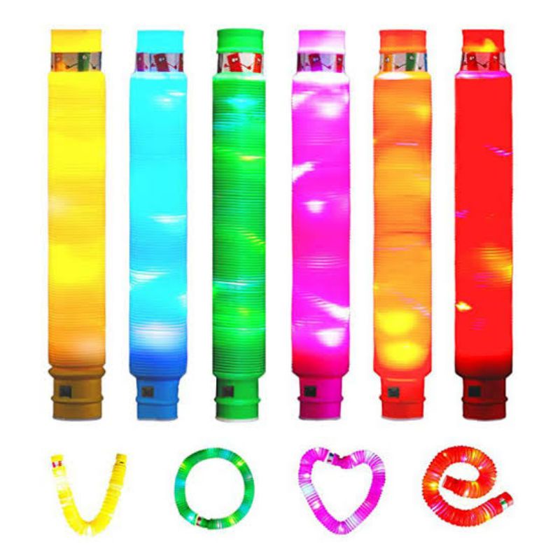 Mainan Viral Pipa LED / Light UP Pop Tubes / Pop Pipes Mainan Anak Lampu Stick Pipa Selang