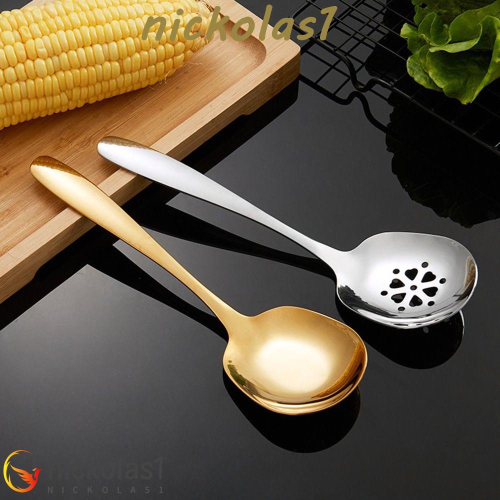 NICKOLAS1 Serving Spoon Restaurant Cooking Stainless Steel Alat Makan Peralatan Prasmanan