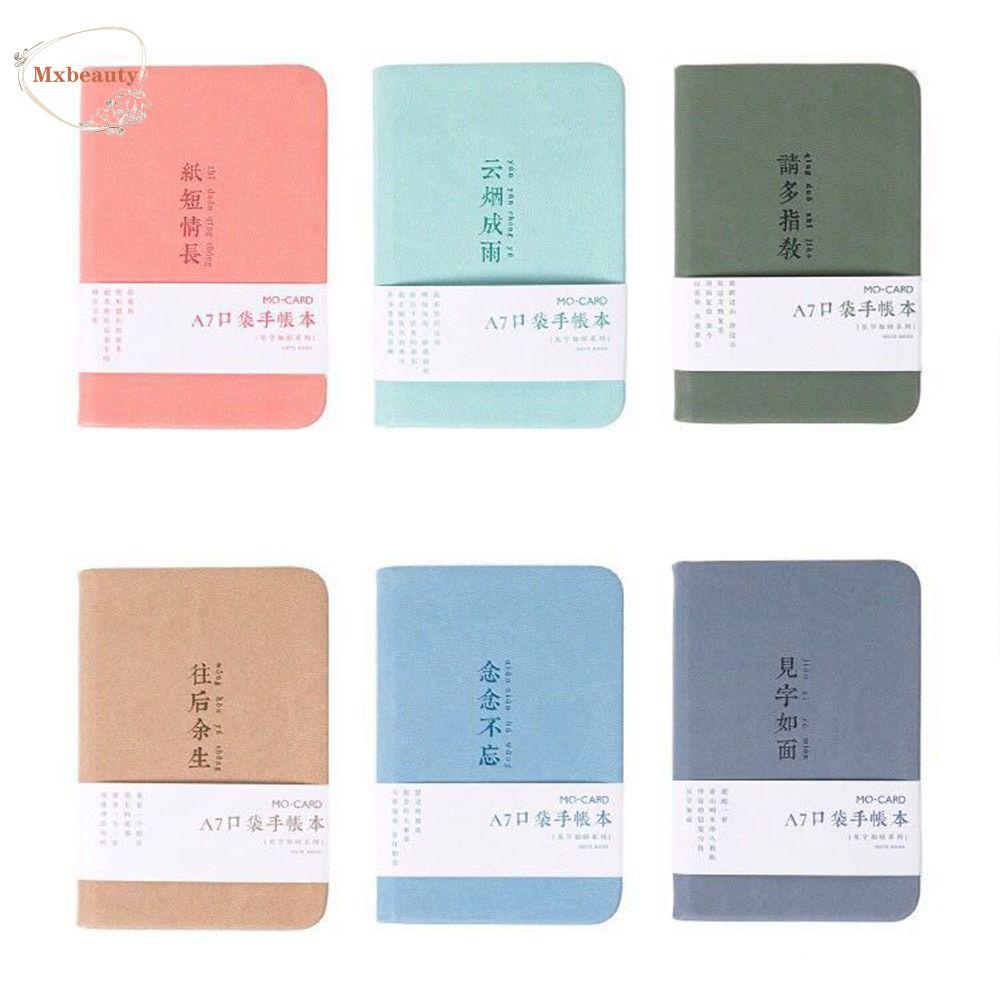 MXBEAUTY Mini A7 Notebook Sederhana Penebalan Scrapbooking Mengambil Catatan Alat Tulis Siswa Agenda Organizer Bisnis Notepad