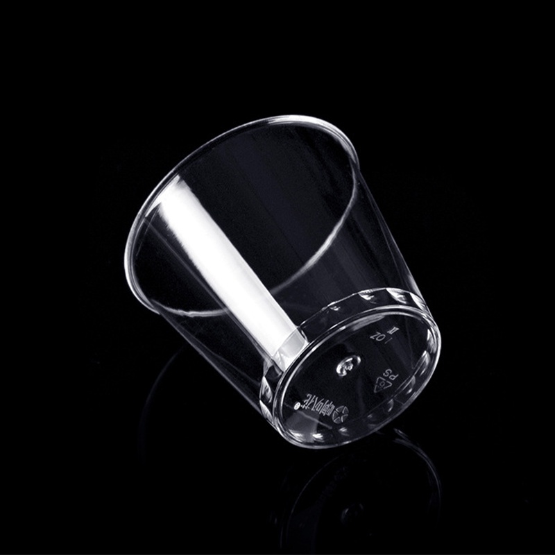 Deid 50PCS Gelas Sloki Pesta Mini Bening Plastik Sekali Pakai Jelly Cups Tumblers Martijn