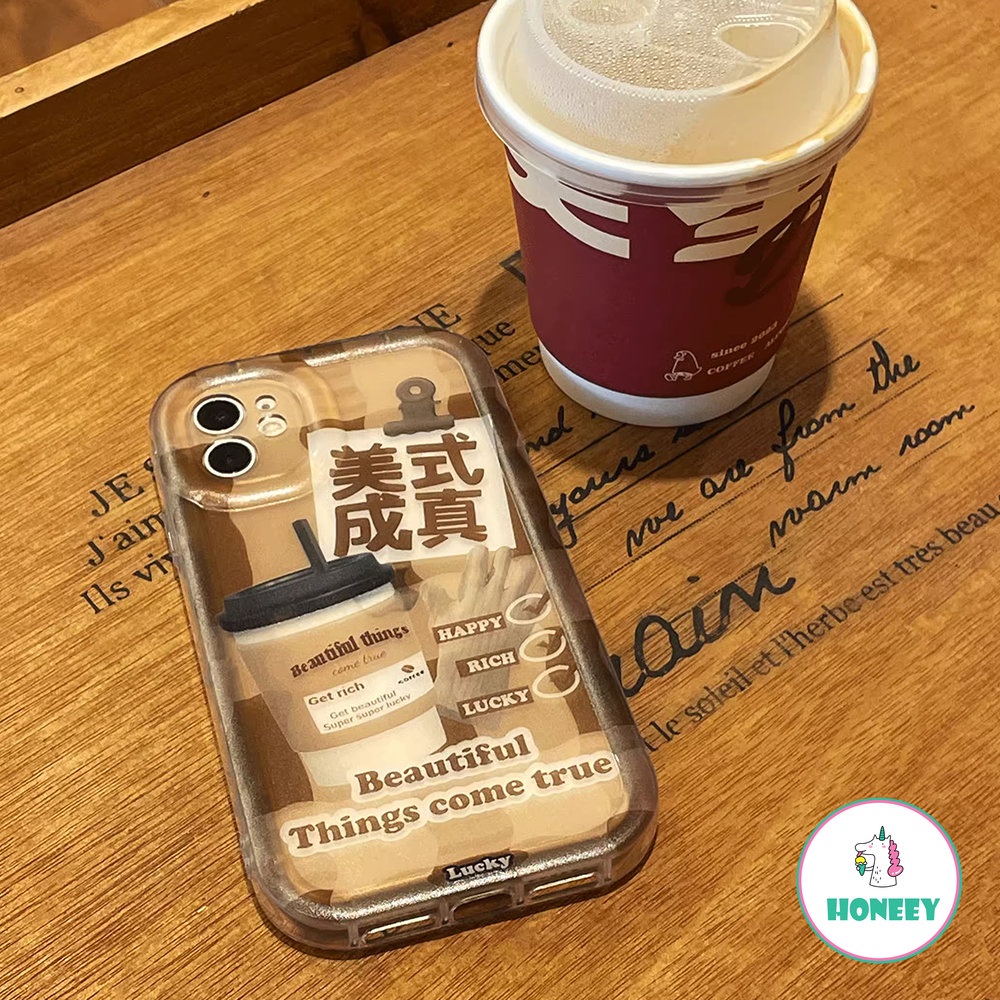 Casing Ponsel Teks Kopi Pribadi Kompatibel Untuk iPhone 14 Pro Max13 12 11 Pro Max 14plus Shockproof Airbag Sarung Handphone