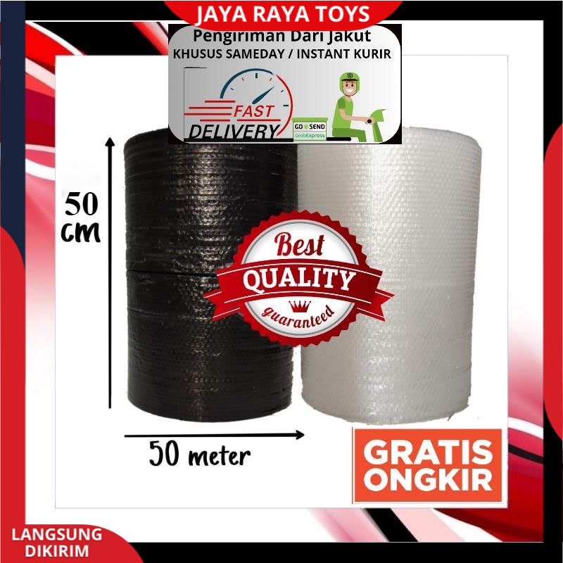 BUBBLE WRAP 50Meter x 50 cm PLASTIK BUBBLE (TEBAL) khusus kurir instant
