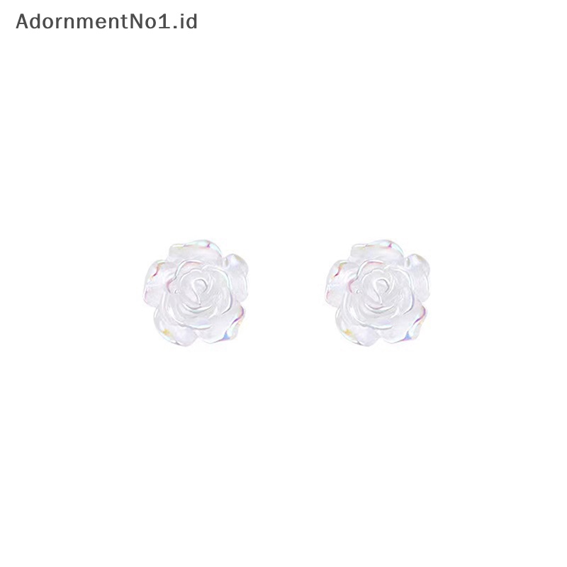 [AdornmentNo1] Anting kamelia desain rasa cahaya mewah anting resin anting temperamen bunga prancis