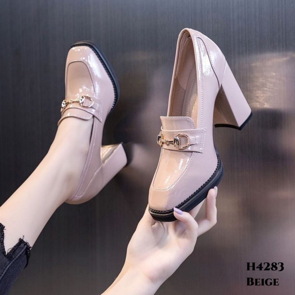 PRF Sepatu Heels Platform Mules Fashion Korea H4283