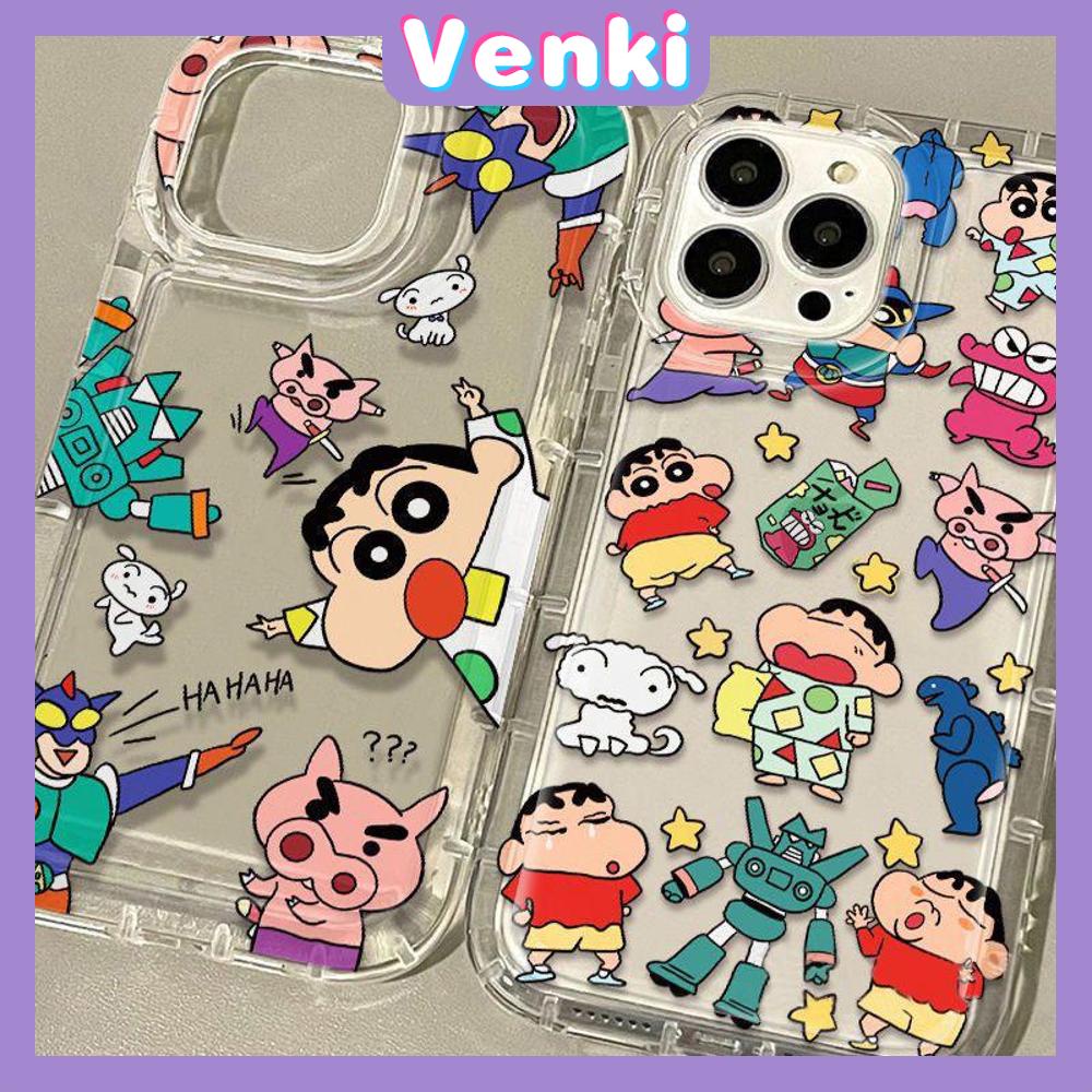 VENKI - Untuk iPhone 11 Case Bening Phone Case TPU Soft Airbag Shockproof Protection Camera Cute Small New Case Kompatibel dengan iPhone 14 13 Pro Max iPhone 12 Pro Max XR XS 7 8Plus