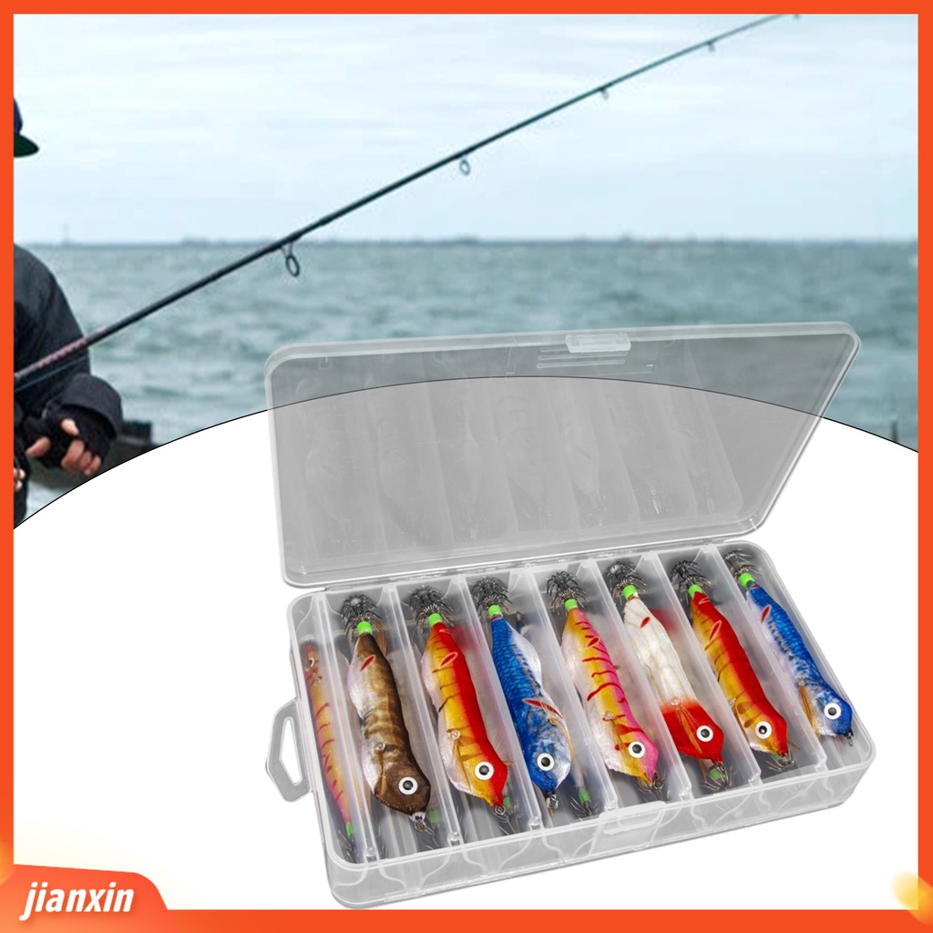 (In Stock) 14Pcs Umpan Umpan Ikan Penembus Kuat Tajam Hidup LED Bercahaya Simulasi Bentuk Ikan Tenggelam Bantu Kait Untuk Pecinta Memancing