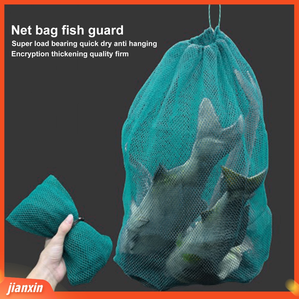 (In Stock) Jaring Ikan Kuat Beban Bantalan Cepat Kering Portabel Tahan Sobek Menebal Angling Nilon Perlindungan Ikan Tas Bersih Pasokan Luar Ruangan