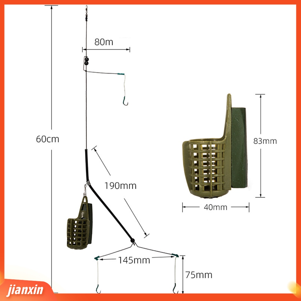 (In Stock) 1set Pengumpan Memancing Ringan Hollow Grid Kekuatan Tinggi ABS Kandang Umpan Pancing Untuk Memancing