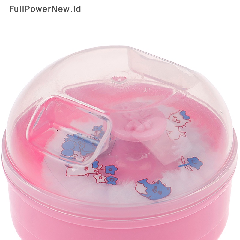 Power Portable Baby Kid Soft Face Body Kosmetik Bedak Puff Sponge Kotak Wadah Case ID