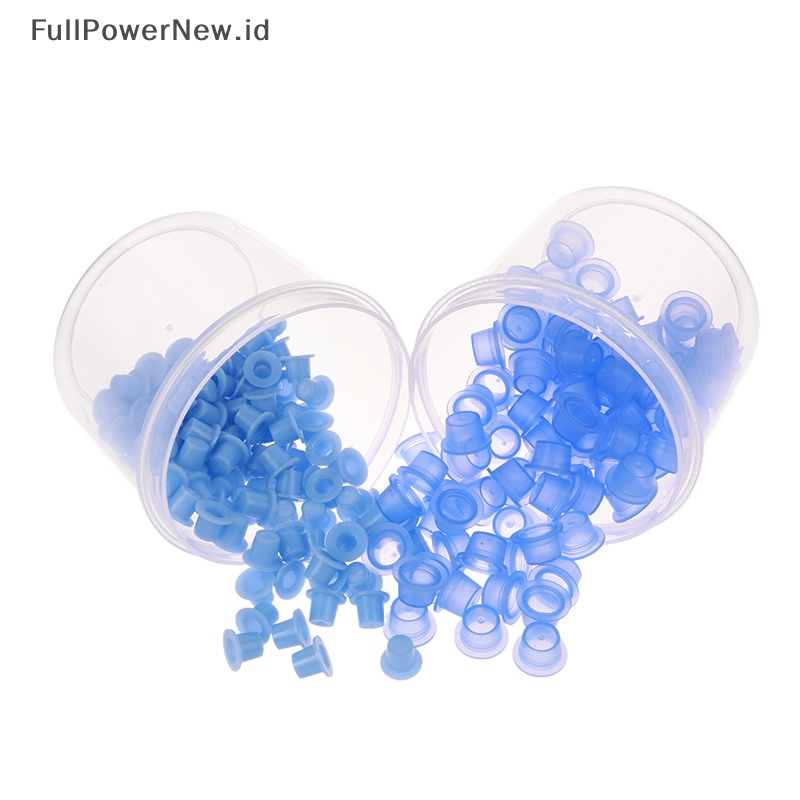 Power 100Pcs Tattoo Ink Cup S/L Gelas Silikon Pot Pigmen Kosmetik ID
