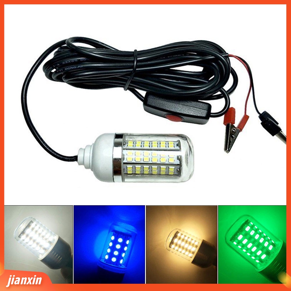 (In Stock) 12V 15W Super Terang Bawah Air 108LED Malam Memancing Cahaya Menarik Ikan Lampu