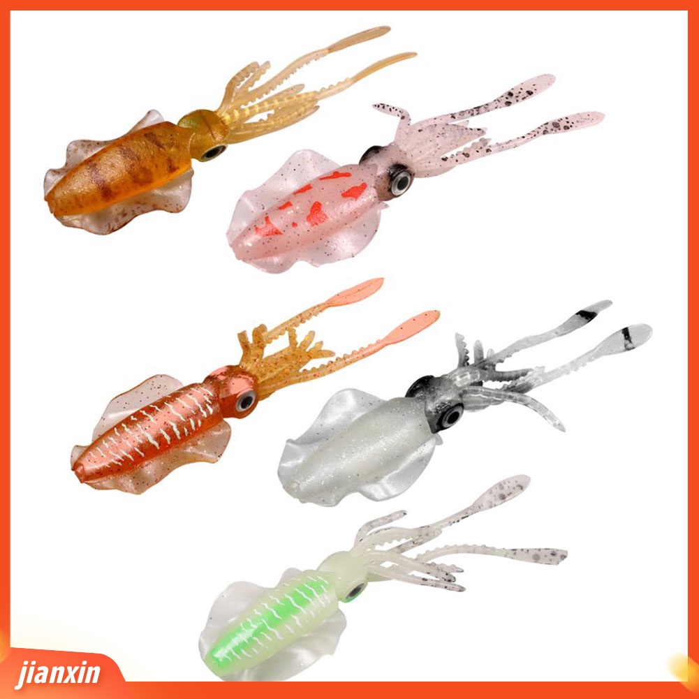 (In Stock) Simulasi Cumi Luminous Soft Lure Umpan Ikan Outdoor Sea Fishing Tackle Tool