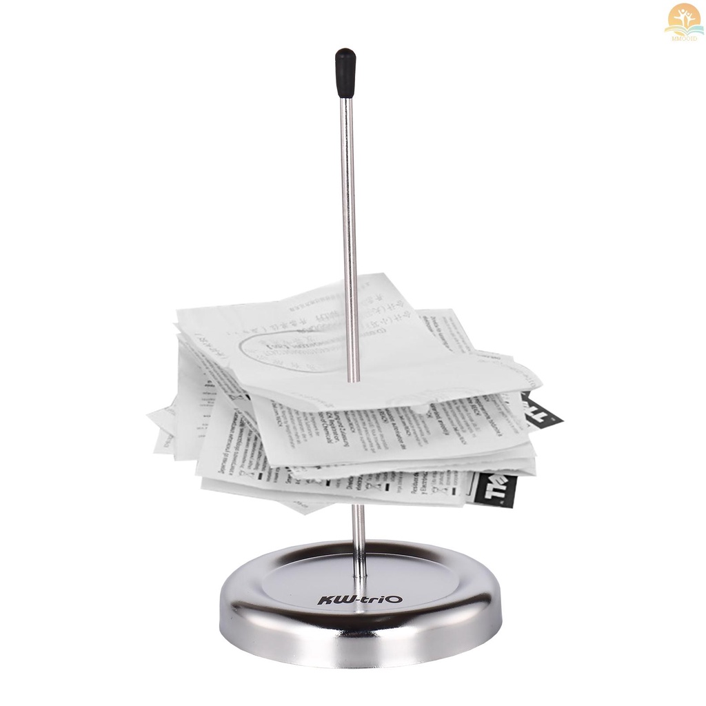 In Stock KW-trio All Metal Straight Rod Desk Receipt Holder Spike Stick Bill Notes Kertas Memo Garpu Periksa Spindel Tempat Tiket Restoran Dengan Penutup Pelindung