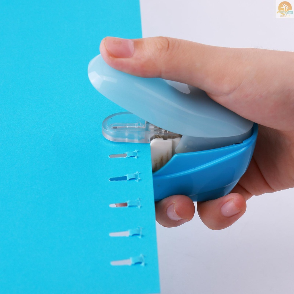 In Stock KW-triO Hand-held Mini Safe Stapler No Staples Stapleless Kapasitas 4lembar Untuk Pengikat Kertas Toko Sekolah Kantor Perlengkapan Rumah