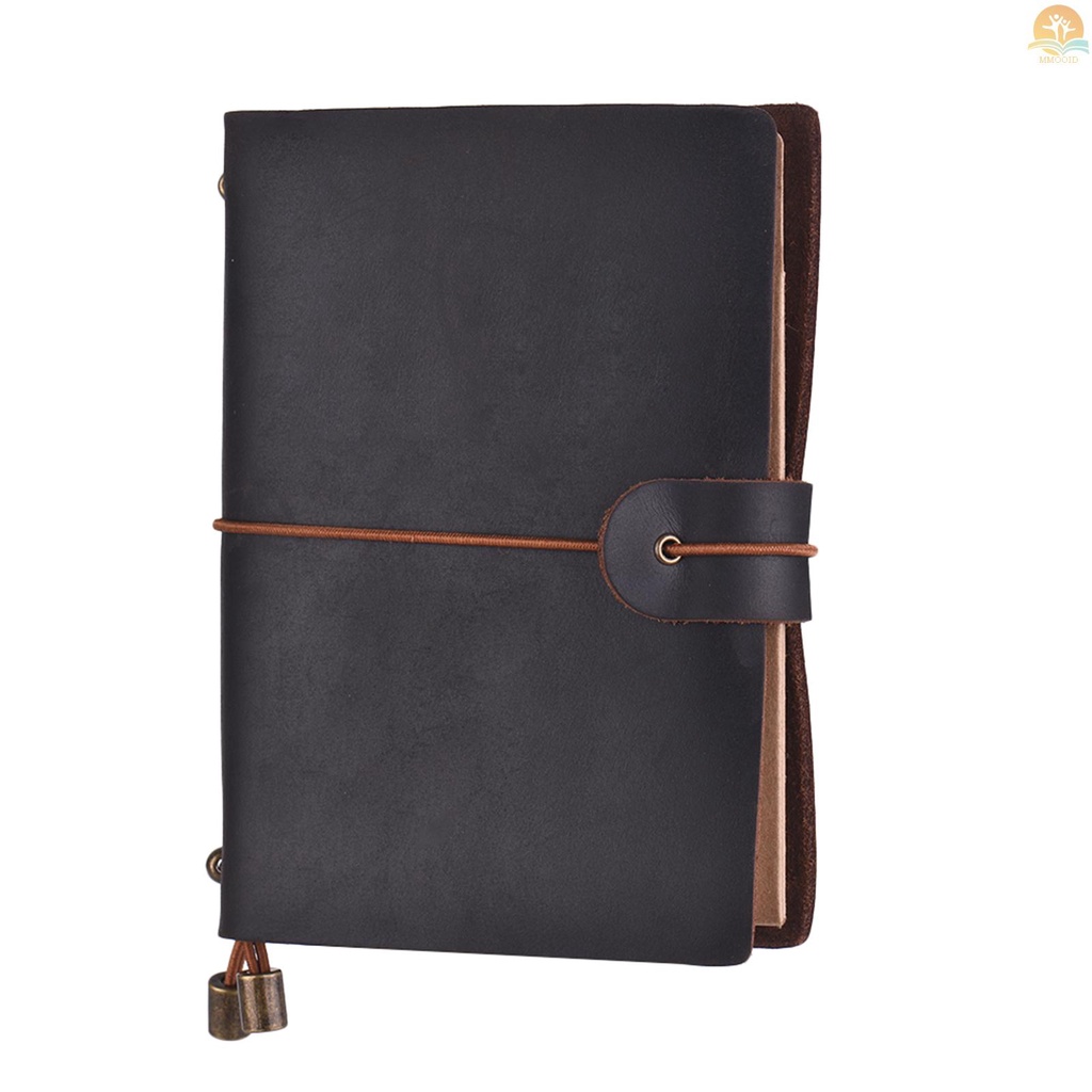 In Stock Leather Soft Cover Isi Ulang Jurnal Notebook Dengan Tali Elastis Diary Travel Bisnis Notepad Lined Blank Grid Paper Untuk Pria &amp; Wanita Sketsa Tulisan