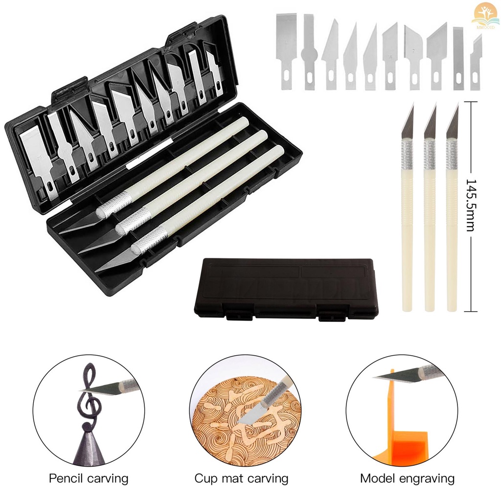 In Stock KINGROON Deburring Tool Kit Engraving Pisau Carving Alat DIY 3D Printer Part 3D Model File Cutter Scraper Alat Pelepas Bahan Dengan Chiseling Blade/ Pisau Tepi Stensil/Fi