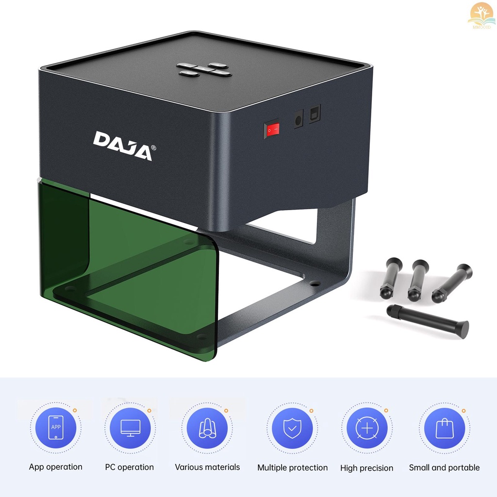 In Stock DAJA DJ6 Laser Engraver DIY Marking Portable Engraving Machine for DIY Handcraft Logo Mark Printer 80x80mm Carving Area Support Wireless  Connection Wood Ceramics Kr