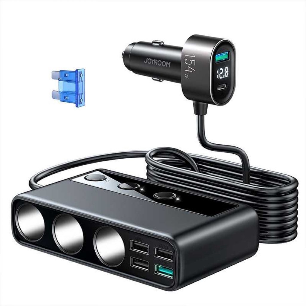 Car Charger Mobil Smartphone 9 Port Lighter Plug USB 3.0QC Type C 154W