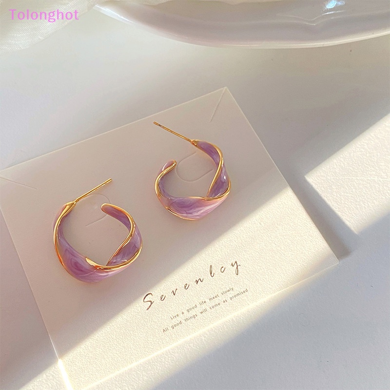 Tolonghot&gt; Anting Fashion Baru Untuk Wanita Logam Memutar Seni Garis Stud Earrings Hadiah Perhiasan well