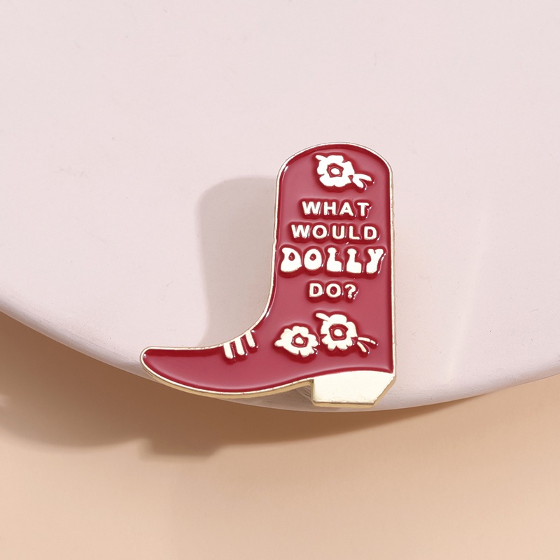 Penyanyi Perempuan WWDD What Wou Dolly Do Enamel Pin Country Music Boots Bros Humor Lapel Badge Perhiasan Hadiah Untuk Teman