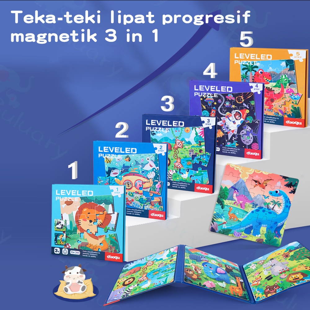 Buluary Buku Puzzle Magnet 3 in 1 Dengan 5 Step Variasi Mainan edukasi anak