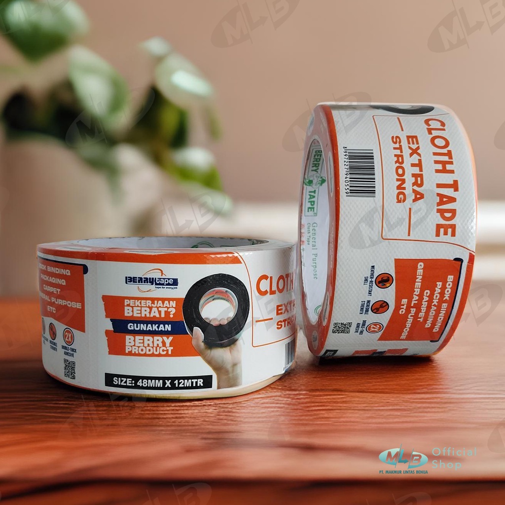 

MLB Lakban Melamin Perekat Karpet Penjilidan Buku Kemasan Cloth Tape Plakban Berry