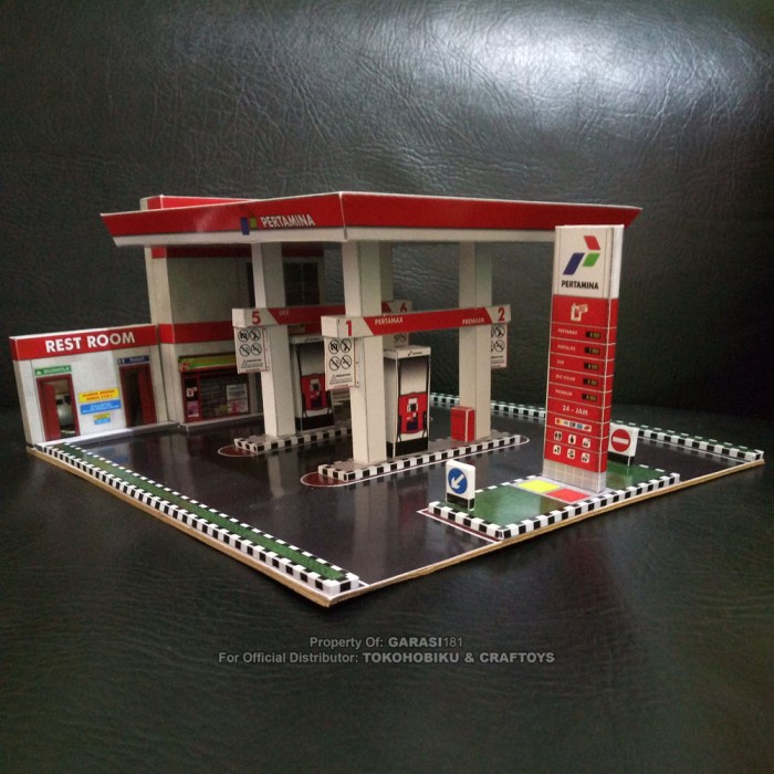 Diorama Diecast Skala 1/64 - Miniatur SPBU Pertamina