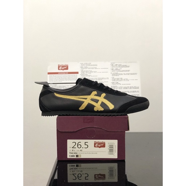 Sepatu Onitsuka Deluxe Kabuki Black Gold Free Paperbag