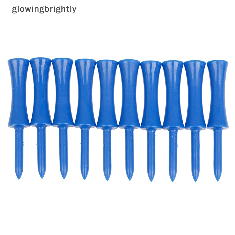 [glowingbrightly] 50pcs /set Tee Golf Step Down Plastik Kontrol Tinggi Badan Biru 2.68 inch  Tfx