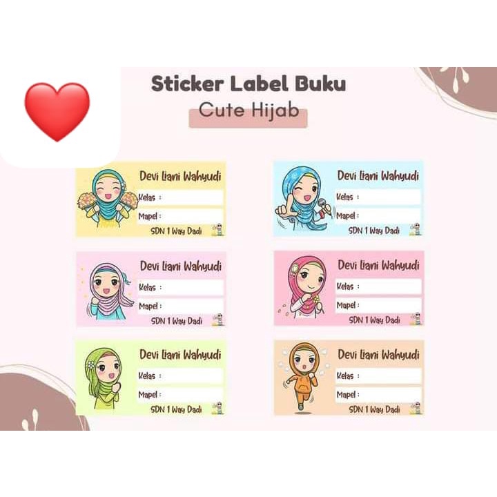 

44 PCS Stiker Nama Buku / Stiker Custom Nama Buku Sekolah Anak/ Stiker Label Buku Waterproof PO 3hari