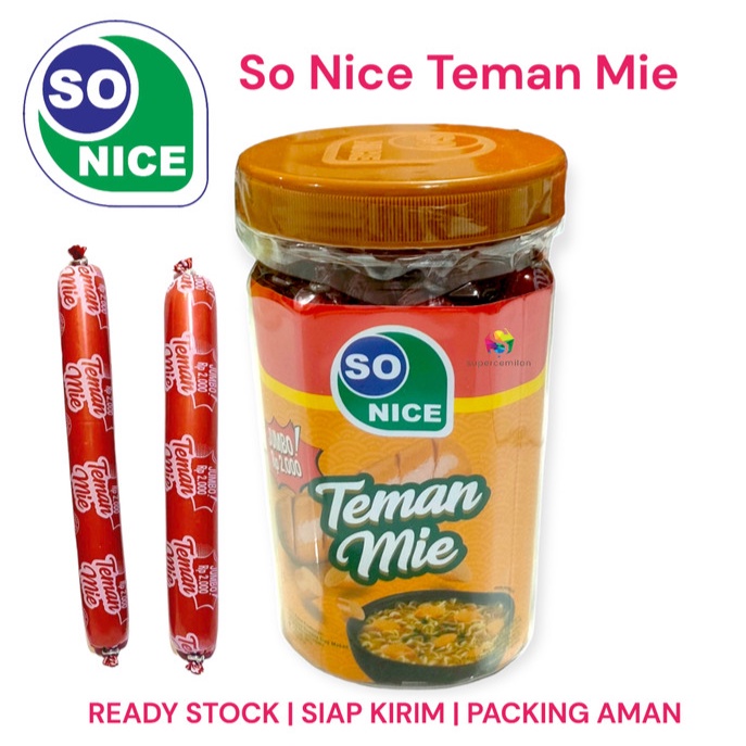 

So Nice Teman Mie Sosis Rasa Ayam Bawang JUMBO 1 toples isi 17 pcs x @40gr